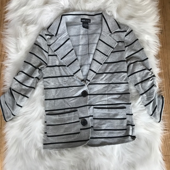 Striped cotton blazer - Picture 1 of 5